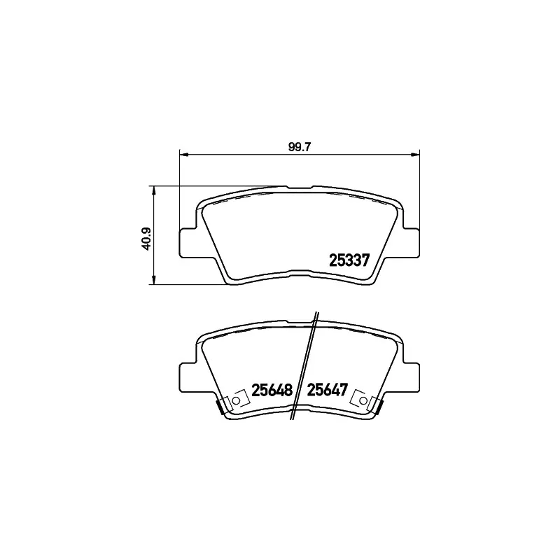Jeu de 4 plaquettes de frein arrière HELLA PAGID 8DB 355 020-371