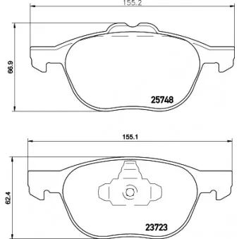 Jeu de 4 plaquettes de frein avant HELLA PAGID 8DB 355 020-411