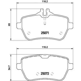 Jeu de 4 plaquettes de frein arrière HELLA PAGID 8DB 355 020-471
