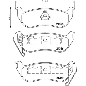 Jeu de 4 plaquettes de frein arrière HELLA PAGID 8DB 355 020-631