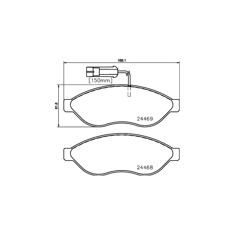 Jeu de 4 plaquettes de frein avant HELLA PAGID 8DB 355 020-661