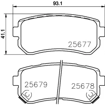 Jeu de 4 plaquettes de frein arrière HELLA PAGID 8DB 355 020-851