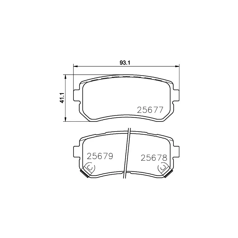 Jeu de 4 plaquettes de frein arrière HELLA PAGID 8DB 355 020-851