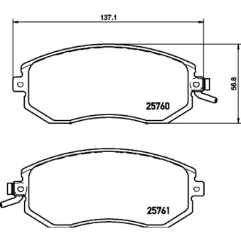 Jeu de 4 plaquettes de frein avant HELLA PAGID 8DB 355 020-891