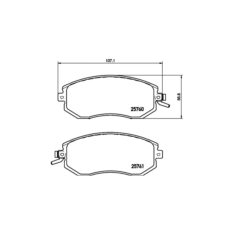 Jeu de 4 plaquettes de frein avant HELLA PAGID 8DB 355 020-891