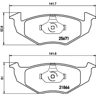 Jeu de 4 plaquettes de frein avant HELLA PAGID 8DB 355 021-531