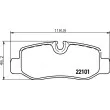 Jeu de 4 plaquettes de frein arrière HELLA PAGID 8DB 355 021-761 - Visuel 2