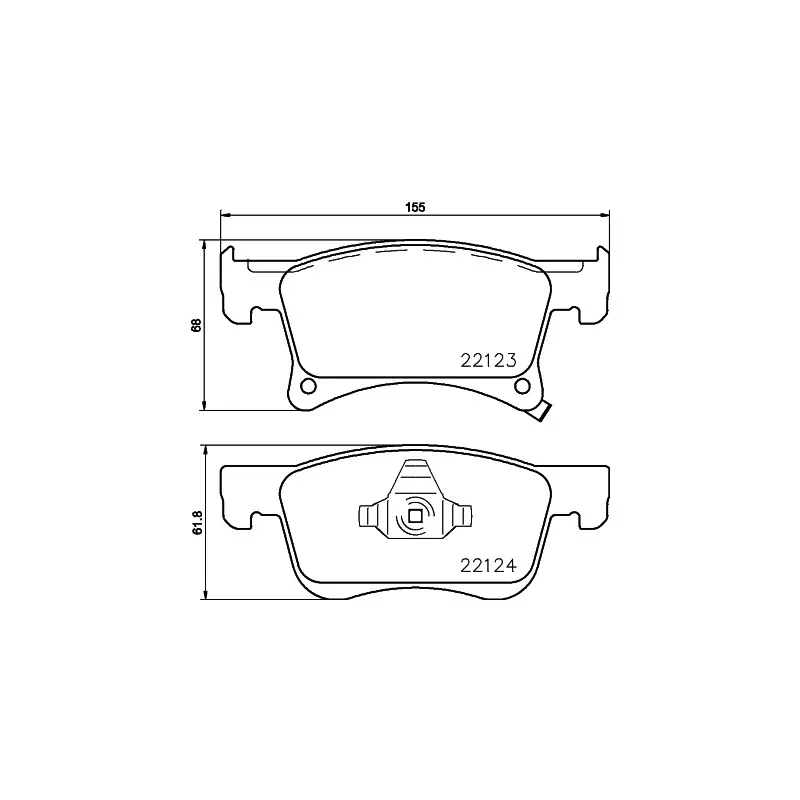 Jeu de 4 plaquettes de frein avant HELLA PAGID 8DB 355 023-021