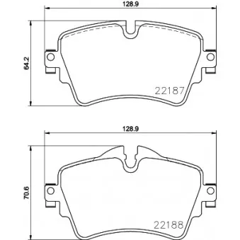 Jeu de 4 plaquettes de frein avant HELLA PAGID 8DB 355 023-091
