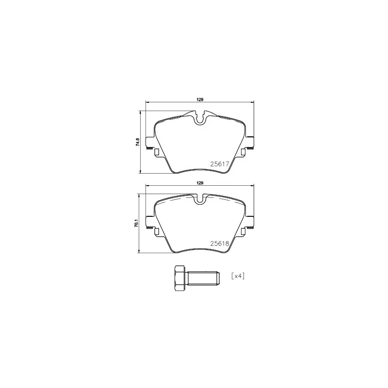 Jeu de 4 plaquettes de frein avant HELLA PAGID 8DB 355 023-131