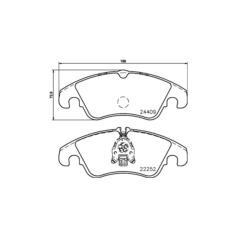 Jeu de 4 plaquettes de frein avant HELLA PAGID 8DB 355 023-221