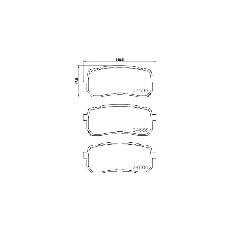 Jeu de 4 plaquettes de frein arrière HELLA PAGID 8DB 355 023-231