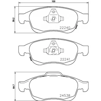 Jeu de 4 plaquettes de frein avant HELLA PAGID 8DB 355 023-251