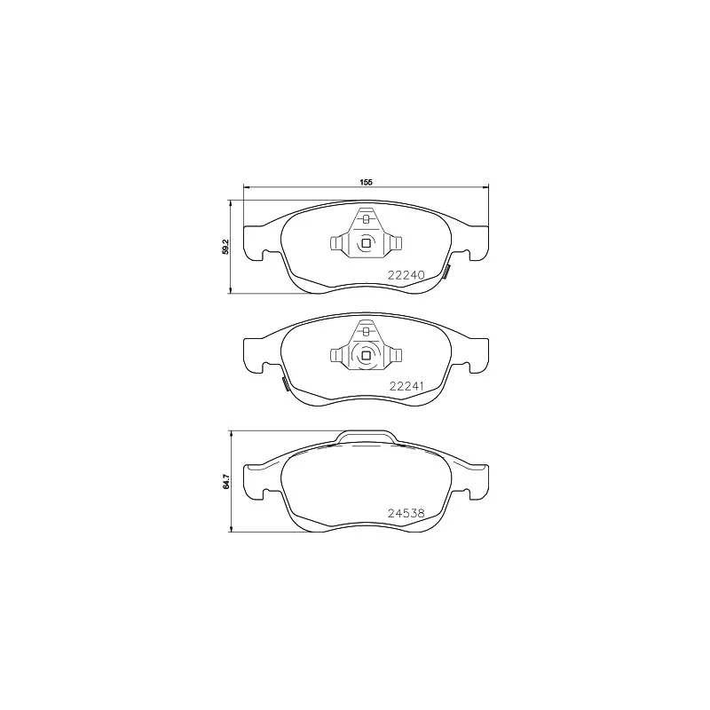 Jeu de 4 plaquettes de frein avant HELLA PAGID 8DB 355 023-251