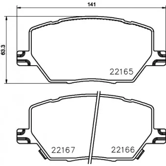 Jeu de 4 plaquettes de frein avant HELLA PAGID 8DB 355 024-711