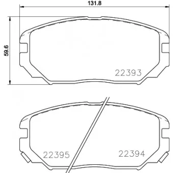 Jeu de 4 plaquettes de frein avant HELLA PAGID 8DB 355 024-891