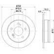 Jeu de 2 disques de frein arrière HELLA PAGID 8DD 355 100-961 - Visuel 1