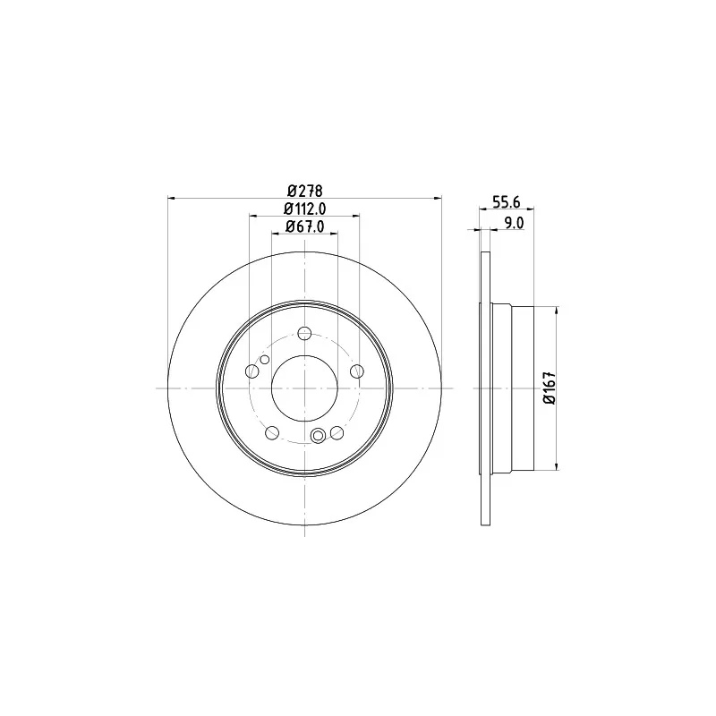 Jeu de 2 disques de frein avant HELLA PAGID 8DD 355 101-001