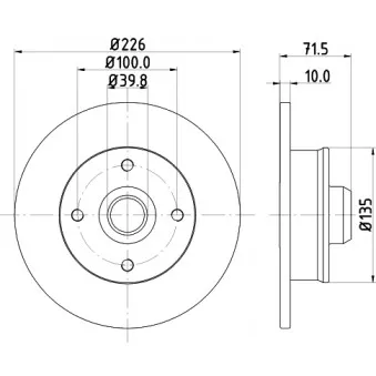 Jeu de 2 disques de frein arrière HELLA PAGID 8DD 355 101-661