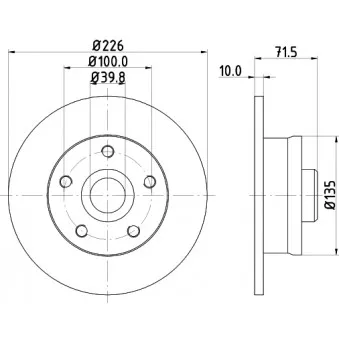 Jeu de 2 disques de frein arrière HELLA PAGID 8DD 355 102-751