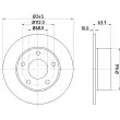 Jeu de 2 disques de frein arrière HELLA PAGID 8DD 355 102-801 - Visuel 1