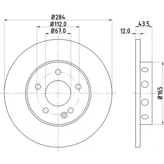 Jeu de 2 disques de frein avant HELLA PAGID 8DD 355 102-951