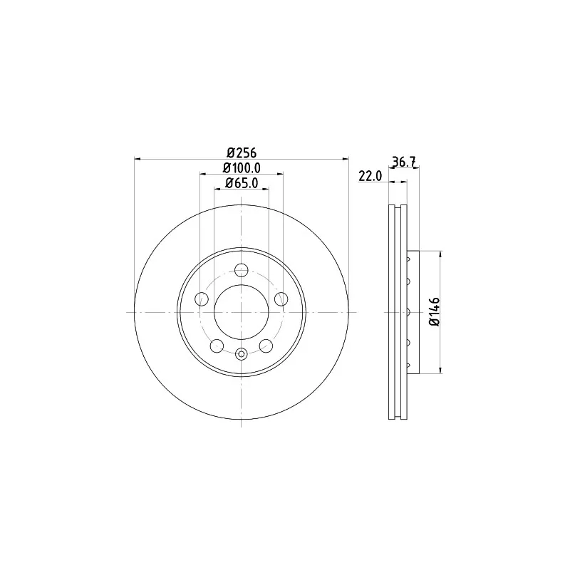 Jeu de 2 disques de frein avant HELLA PAGID 8DD 355 105-361