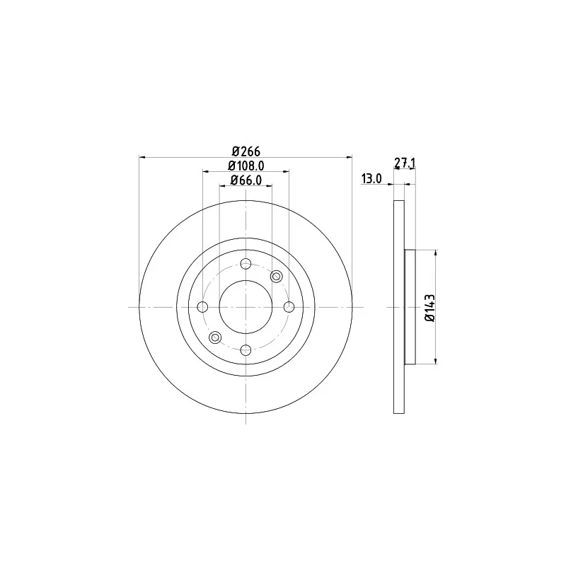 Jeu de 2 disques de frein avant HELLA PAGID 8DD 355 105-751