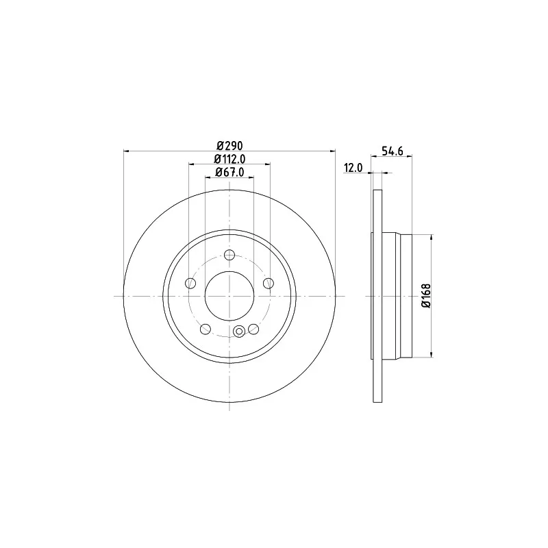 Jeu de 2 disques de frein avant HELLA PAGID 8DD 355 105-941