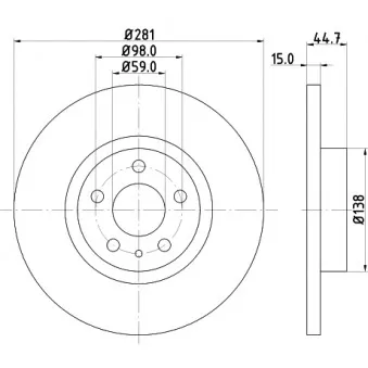 Jeu de 2 disques de frein avant HELLA PAGID 8DD 355 106-451