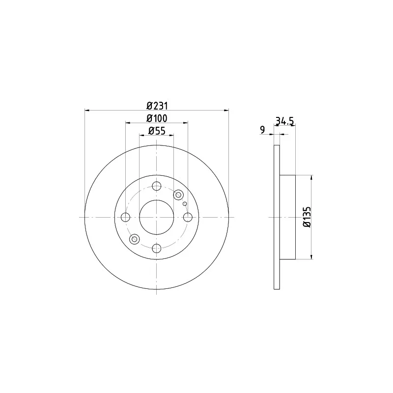 Jeu de 2 disques de frein arrière HELLA PAGID 8DD 355 106-471