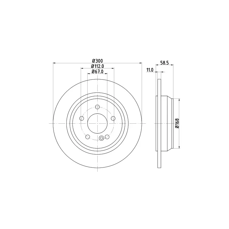Jeu de 2 disques de frein avant HELLA PAGID 8DD 355 106-881