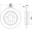 Jeu de 2 disques de frein arrière HELLA PAGID 8DD 355 107-091 - Visuel 1