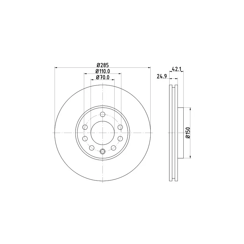 Jeu de 2 disques de frein avant HELLA PAGID 8DD 355 109-241