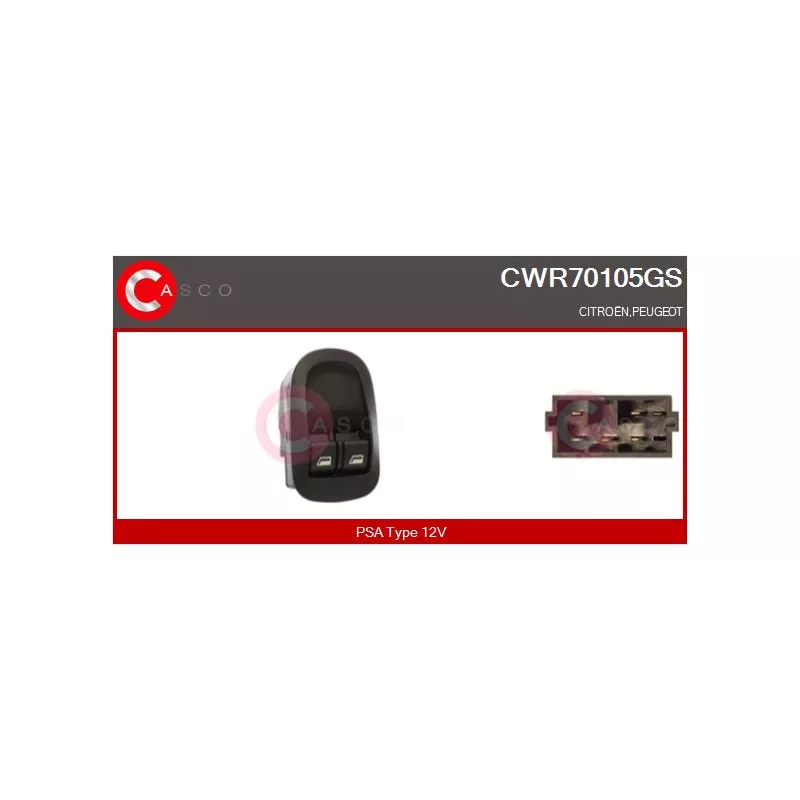Interrupteur, lève-vitre avant gauche CASCO CWR70105GS