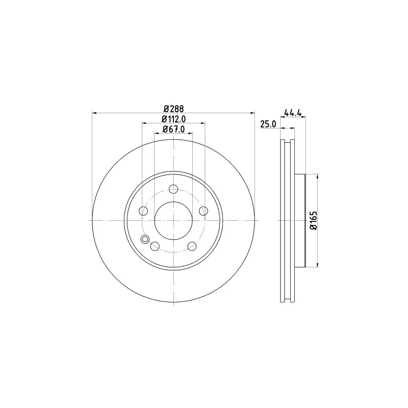 Jeu de 2 disques de frein avant HELLA PAGID 8DD 355 111-081