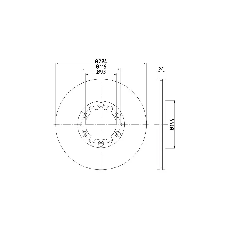Jeu de 2 disques de frein avant HELLA PAGID 8DD 355 111-741