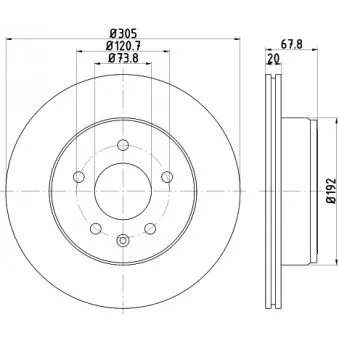 Jeu de 2 disques de frein arrière HELLA PAGID 8DD 355 112-041