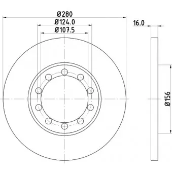 Jeu de 2 disques de frein arrière HELLA PAGID 8DD 355 113-291