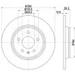 Jeu de 2 disques de frein arrière HELLA PAGID 8DD 355 113-931 - Visuel 1