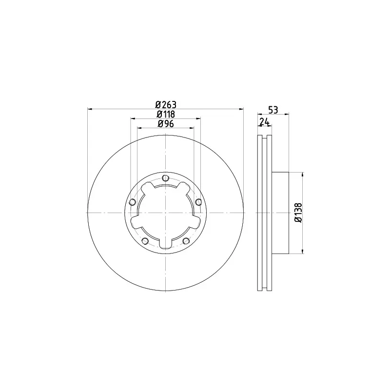 Jeu de 2 disques de frein avant HELLA PAGID 8DD 355 115-221