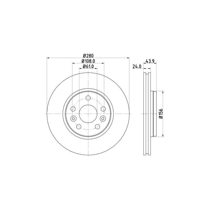 Jeu de 2 disques de frein avant HELLA PAGID 8DD 355 116-451