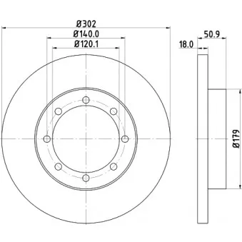 Jeu de 2 disques de frein arrière HELLA PAGID 8DD 355 117-281
