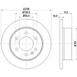 Jeu de 2 disques de frein arrière HELLA PAGID 8DD 355 117-641 - Visuel 1