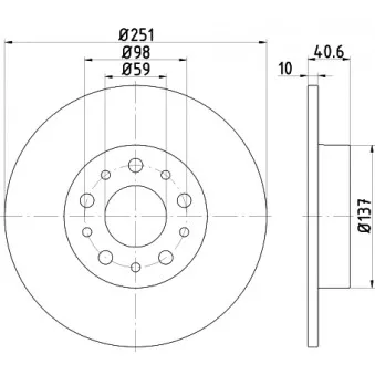 Jeu de 2 disques de frein arrière HELLA PAGID 8DD 355 118-071