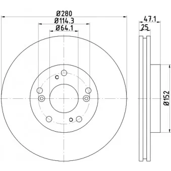 Jeu de 2 disques de frein avant HELLA PAGID 8DD 355 118-191