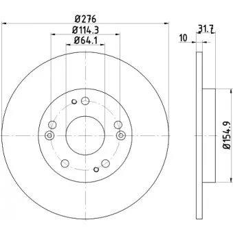 Jeu de 2 disques de frein arrière HELLA PAGID 8DD 355 118-351