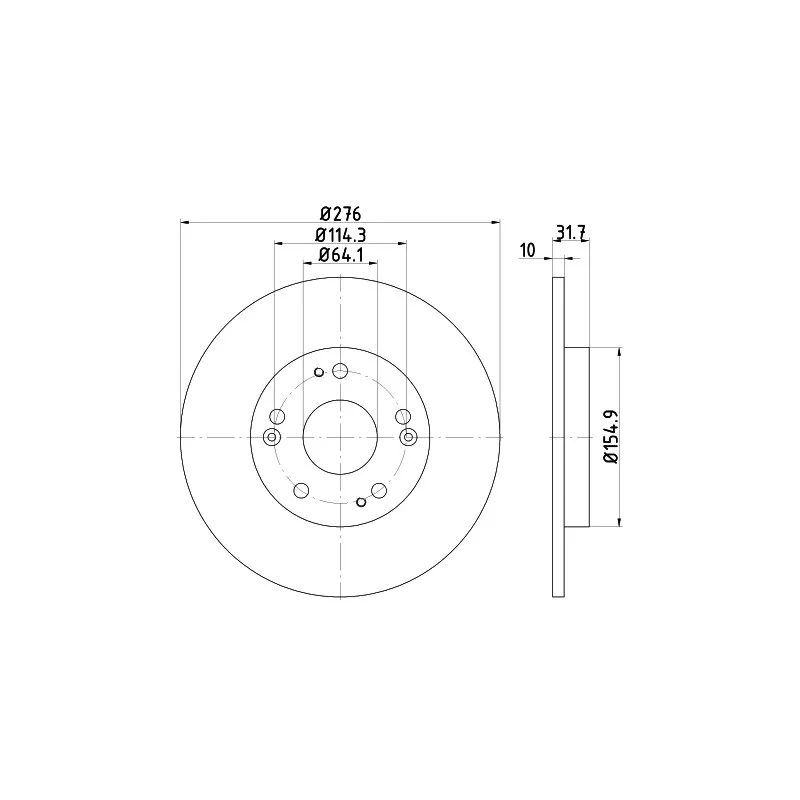 Jeu de 2 disques de frein arrière HELLA PAGID 8DD 355 118-351