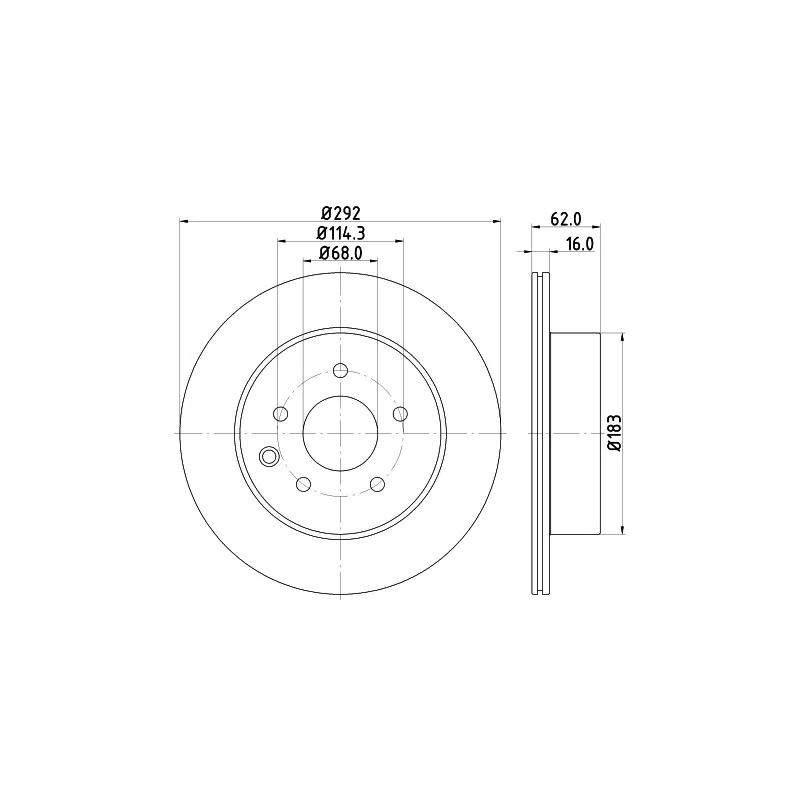 Jeu de 2 disques de frein arrière HELLA PAGID 8DD 355 118-711