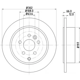 Jeu de 2 disques de frein arrière HELLA PAGID 8DD 355 118-911